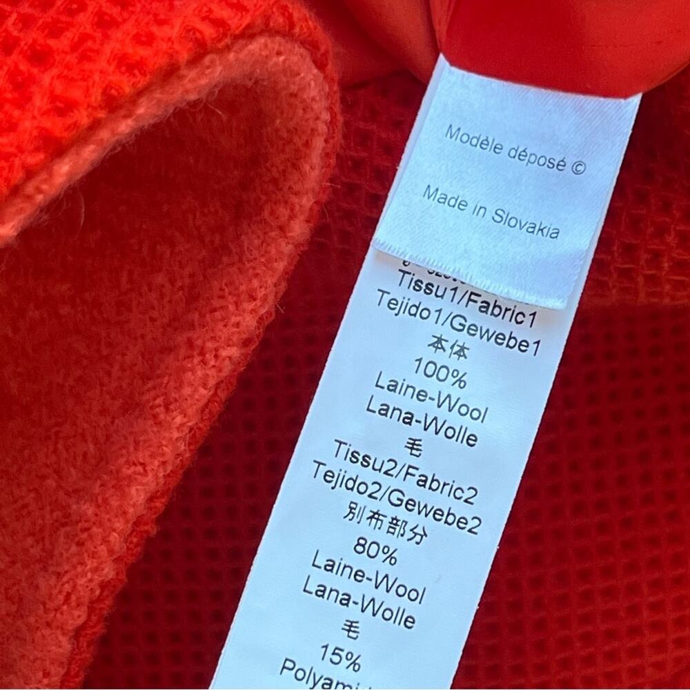 Kenzo Orange 100% Wool Peplum Style Full Zip Short Coat Women’s Size 38 US Small - Picture 9 of 9